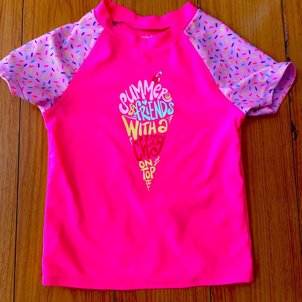 Cat & Jack Girls pink swim top
